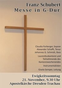 Kreuz in der Feierhalle des Friedhofes auf der Spitzhausstraße in Kaditz.